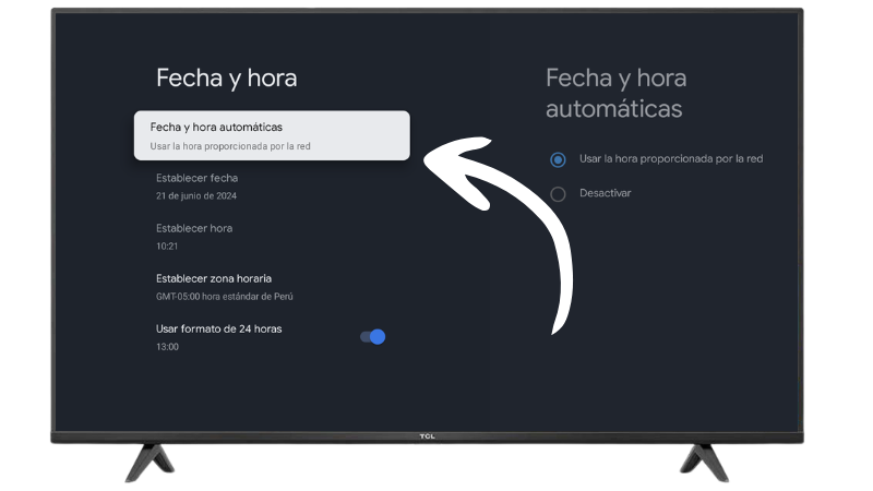 Fecha y hora automática